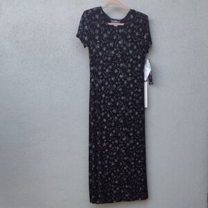 VTG Molly Malloy Black Glittery Cocktail Print Dress 10